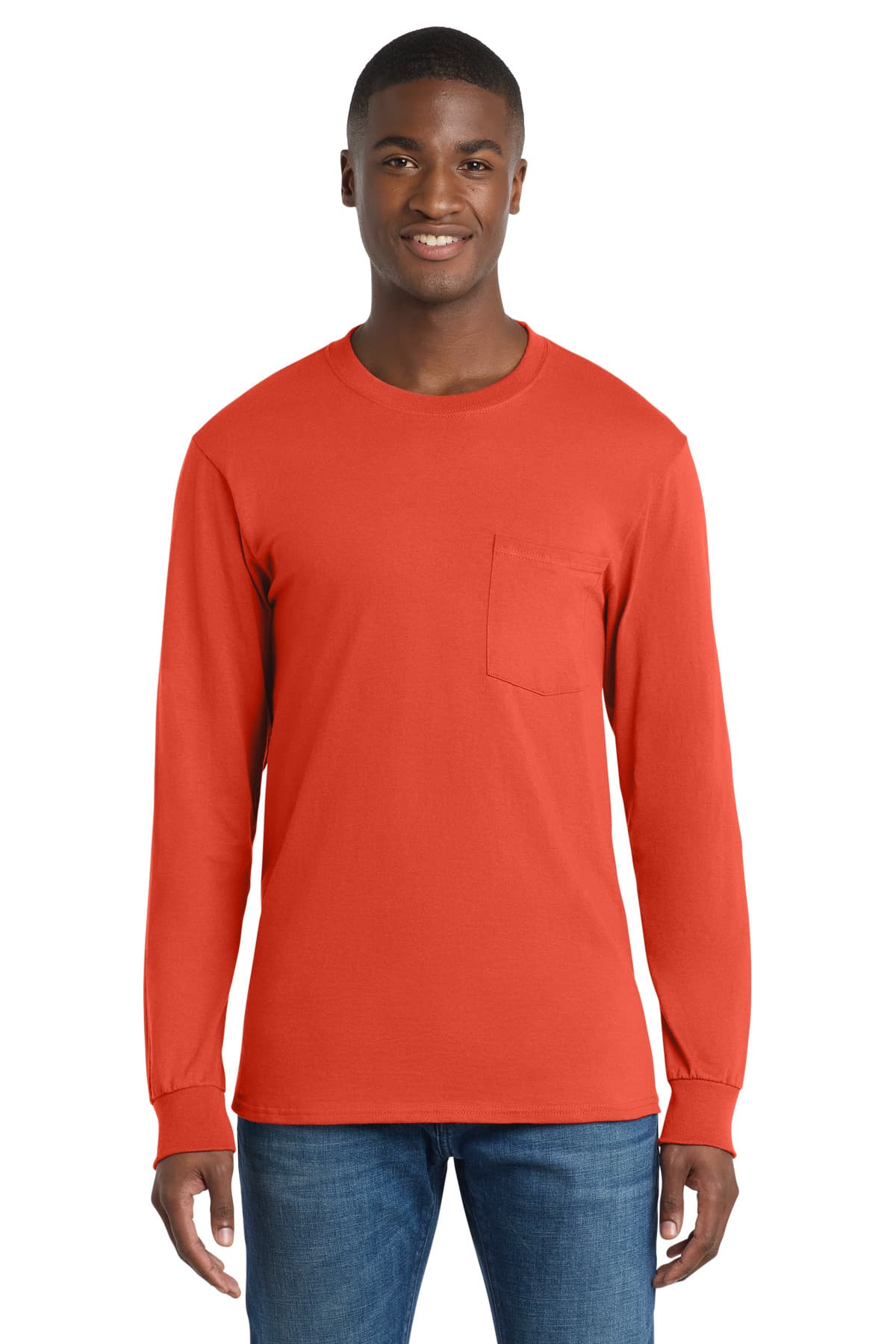 Port & Co ™ Long Sleeve Essential Pocket Tee. PC61LSP thumbnail 4