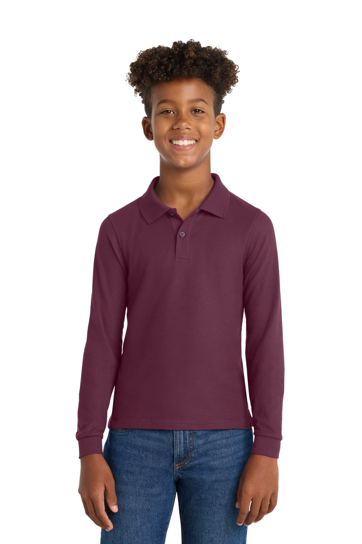 Port Authority ® Youth Long Sleeve Silk Touch™ Polo. Y500LS thumbnail 4