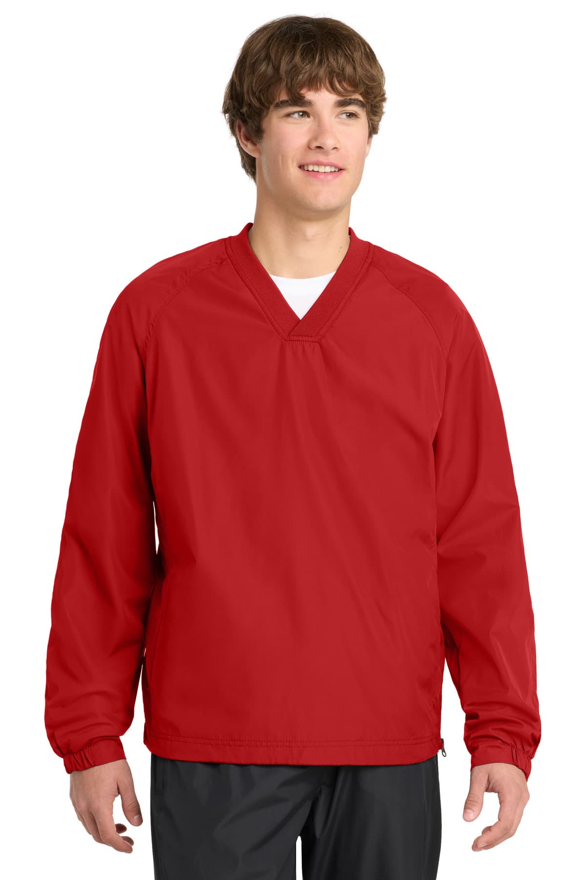 Sport-Tek ® V-Neck Raglan Wind Shirt. JST72 thumbnail 4