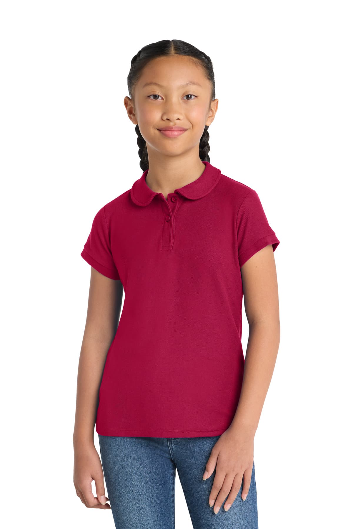 Port Authority ® Girls Silk Touch ™ Peter Pan Collar Polo. YG503 thumbnail 4