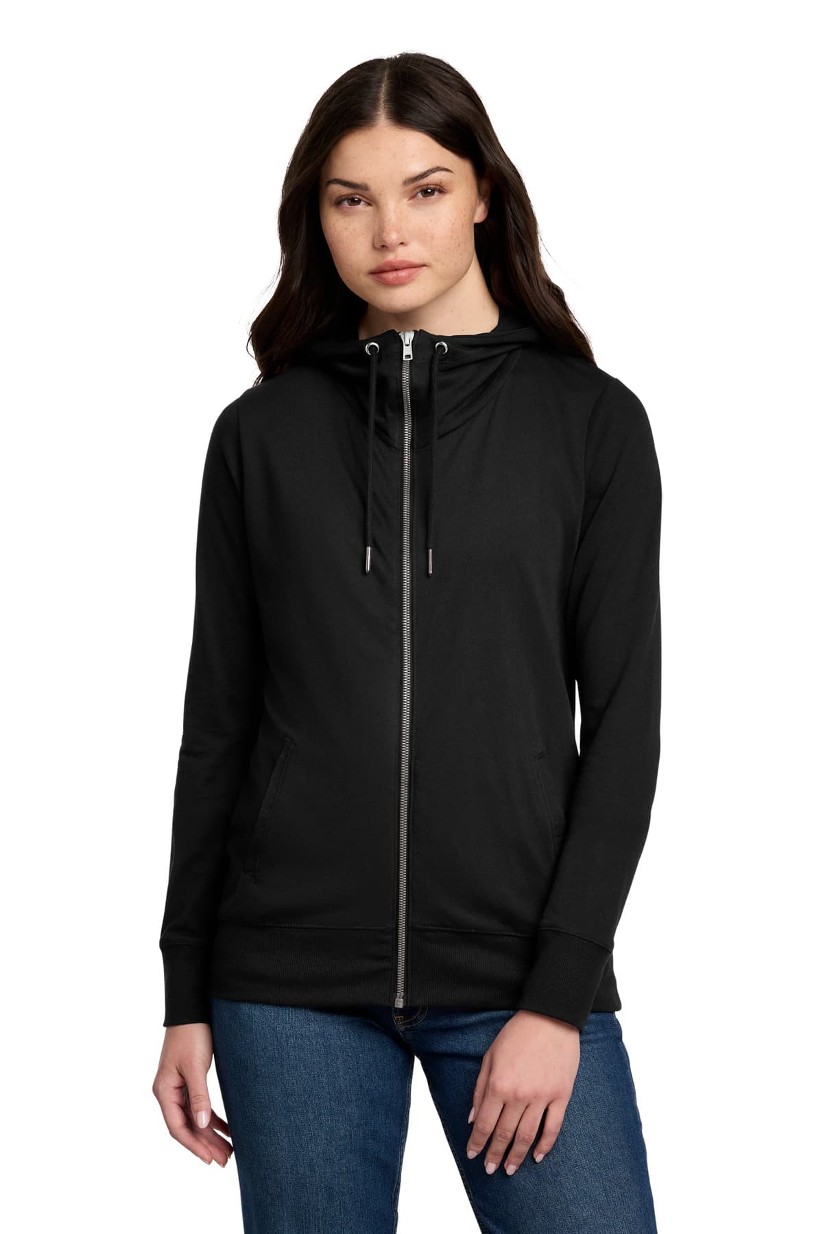 District ® Women's Featherweight French Terry ™ Full-Zip Hoodie DT673 thumbnail 4