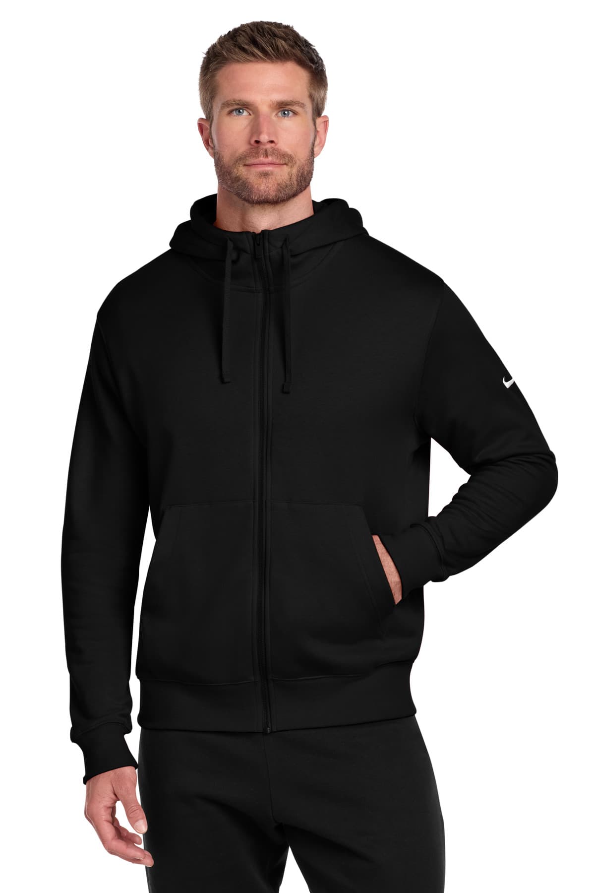 Nike Club Fleece Sleeve Swoosh Full-Zip Hoodie NKDR1513 thumbnail 4