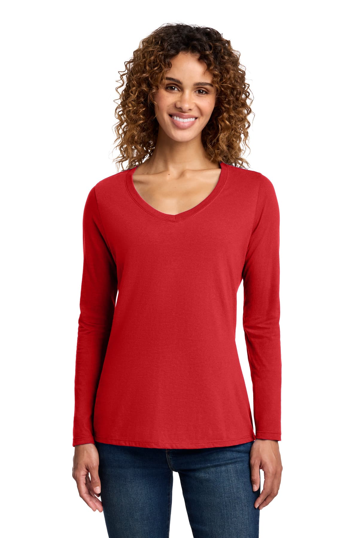 Port & Co ™ Women's Long Sleeve Fan Favorite V-Neck Tee. LPC450VLS thumbnail 4