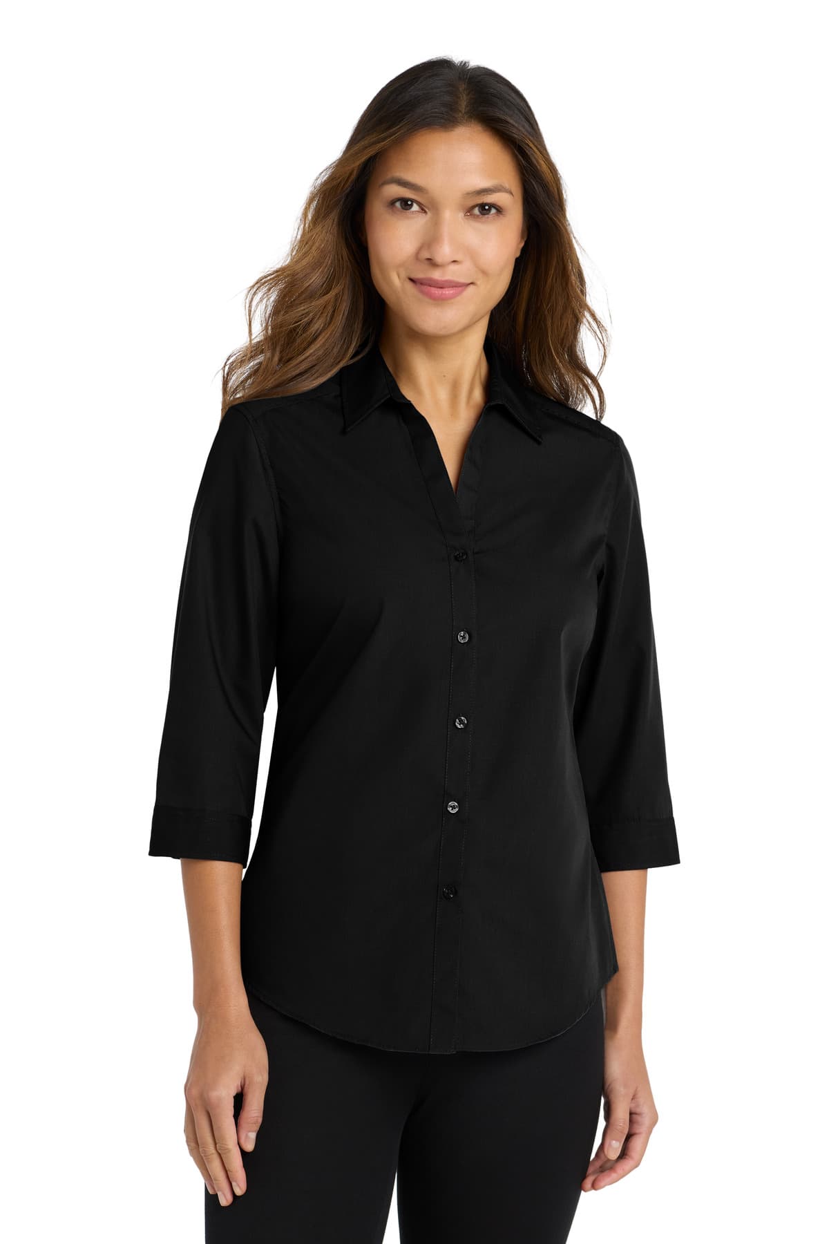 Port Authority ® Women's 3/4-Sleeve Carefree Poplin Shirt. LW102 thumbnail 4