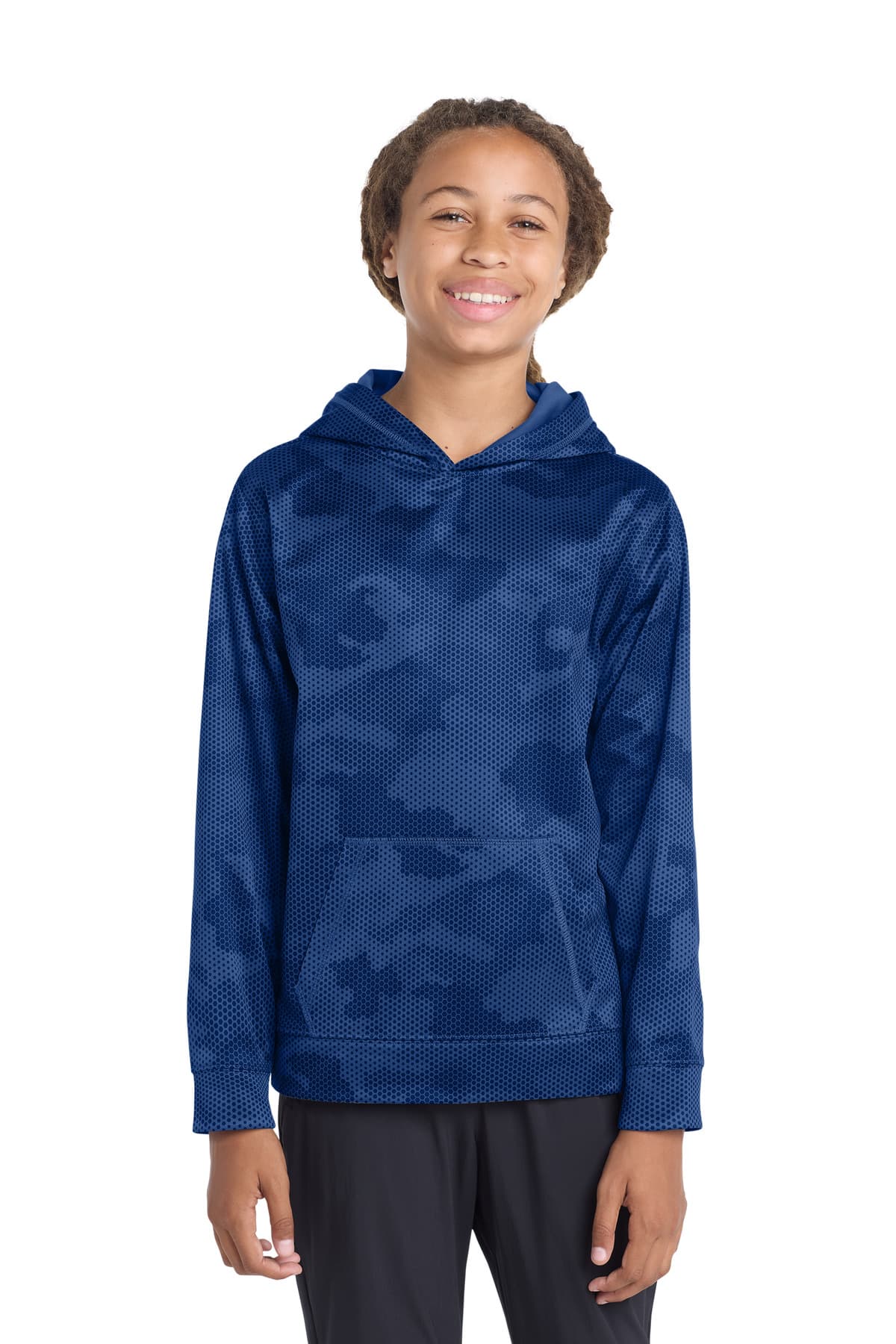 Sport-Tek ® Youth Sport-Wick ® CamoHex Fleece Hooded Pullover. YST240 thumbnail 4