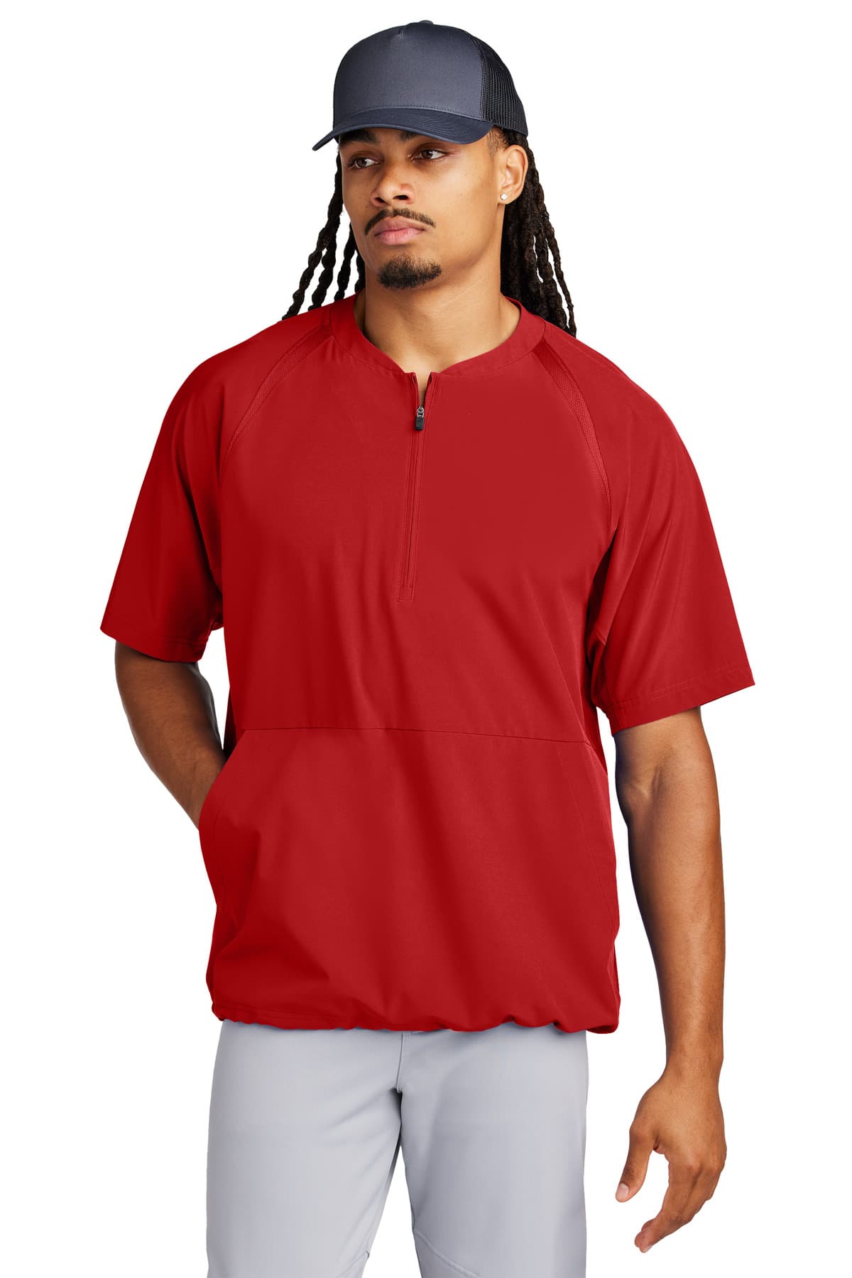 Sport-Tek ® Repeat 1/2-Zip Short Sleeve Jacket JST489 thumbnail 2