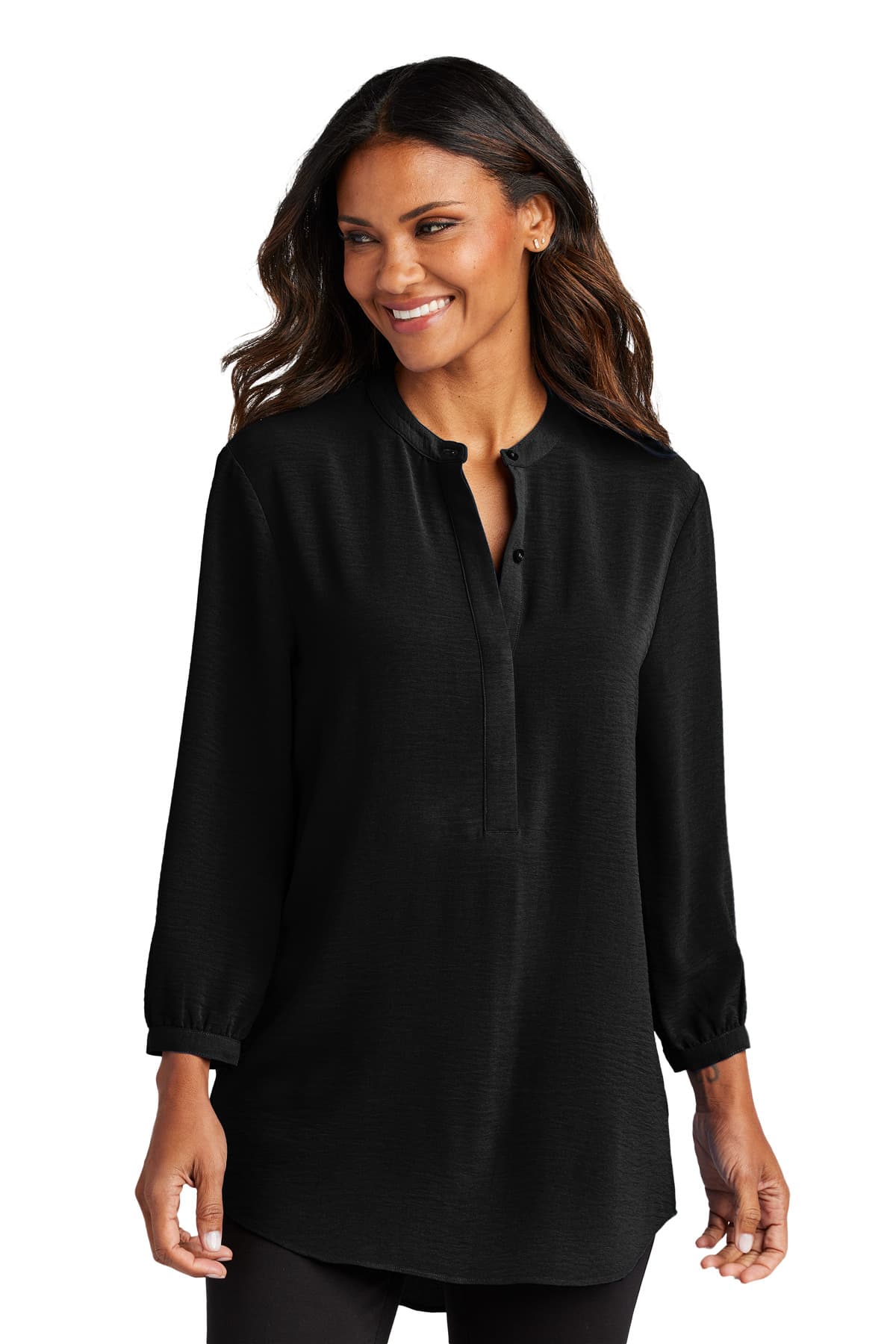 Port Authority ® Women's 3/4-Sleeve Textured Crepe Tunic LW713 thumbnail 2