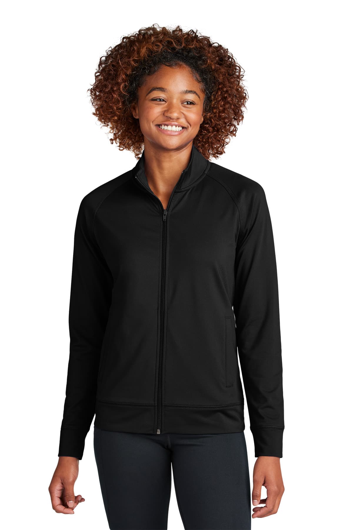 Sport-Tek ® Women's Sport-Wick ® Stretch Full-Zip Cadet Jacket LST857 thumbnail 3