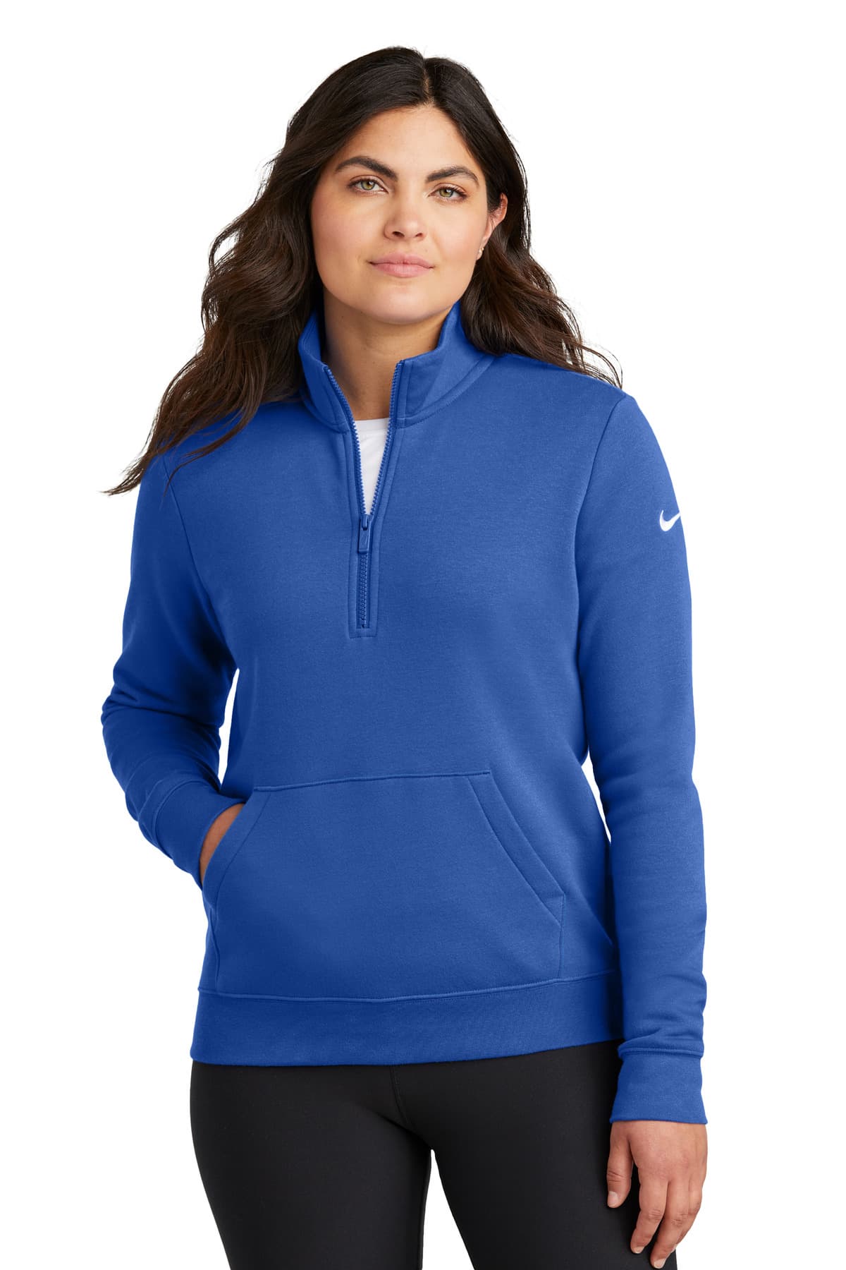 Nike Women's Club Fleece Sleeve Swoosh 1/2-Zip NKDX6720 thumbnail 2