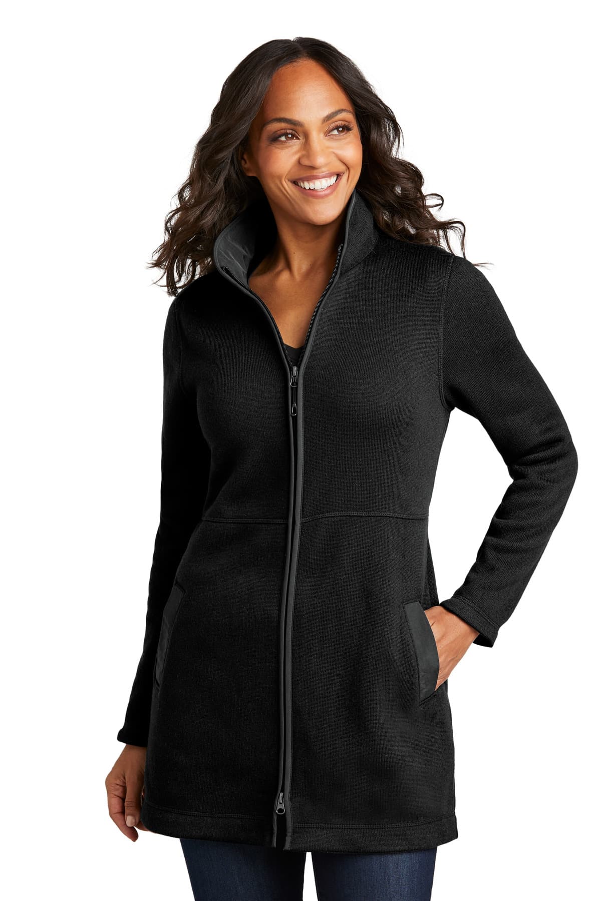 Port Authority ® Women's Arc Sweater Fleece Long Jacket L425 thumbnail 4