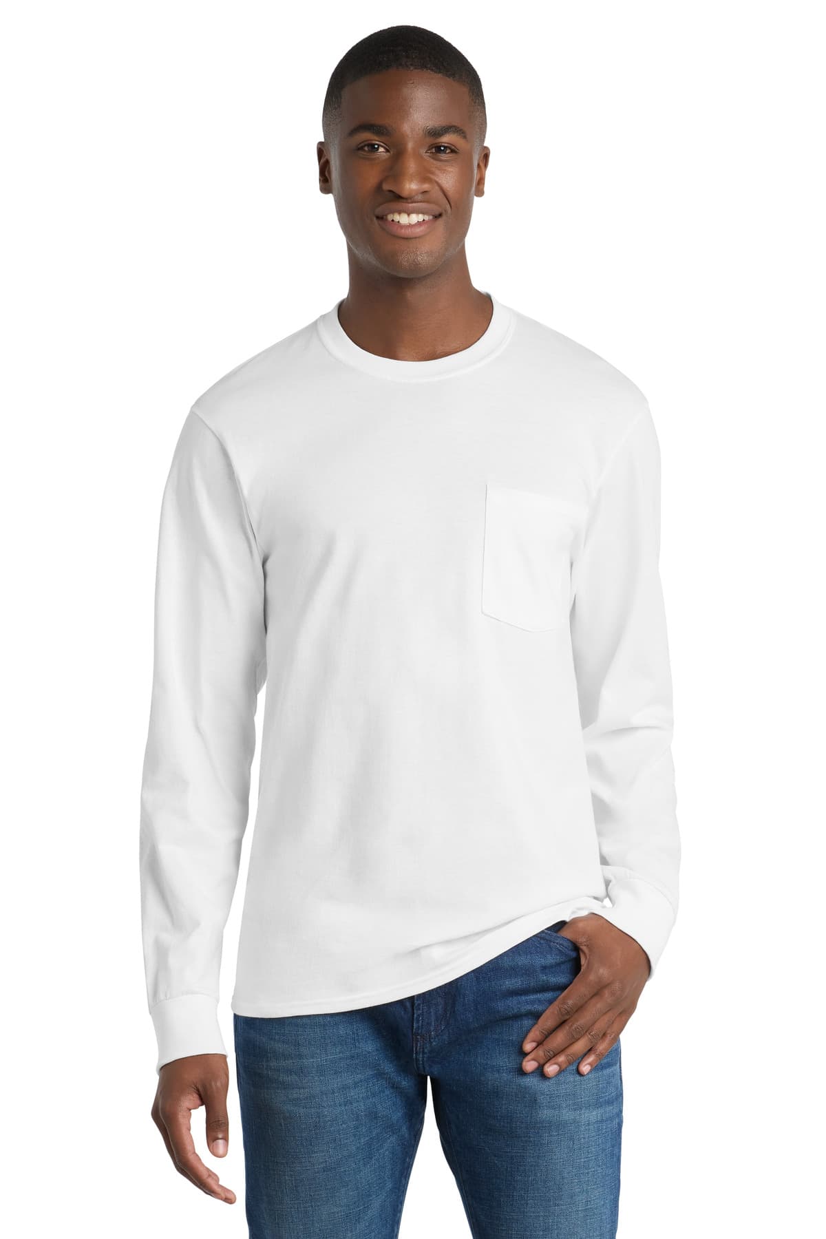 Port & Co ™ Tall Long Sleeve Essential Pocket Tee. PC61LSPT thumbnail 6