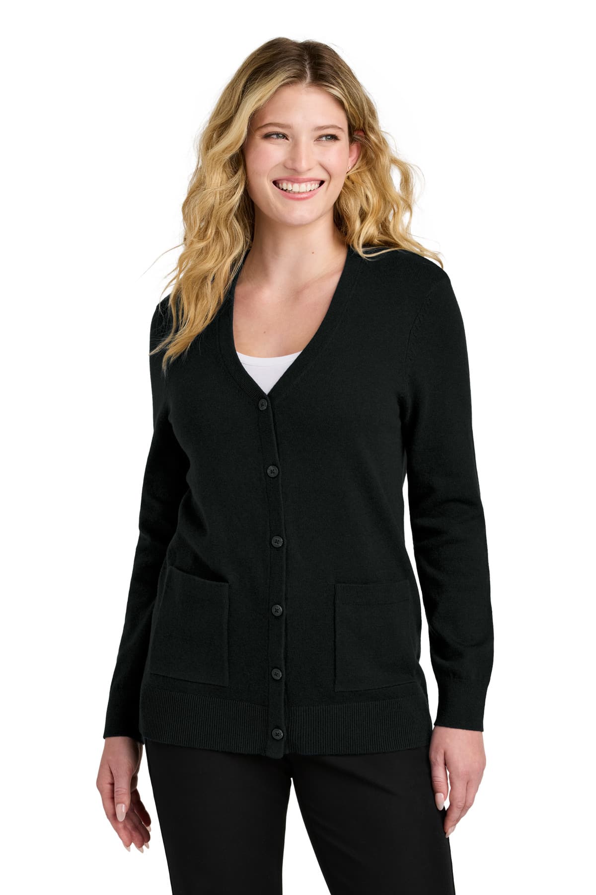 Port Authority ® Women's Easy Care Button-Up Cardigan Sweater LSW4150 thumbnail 6