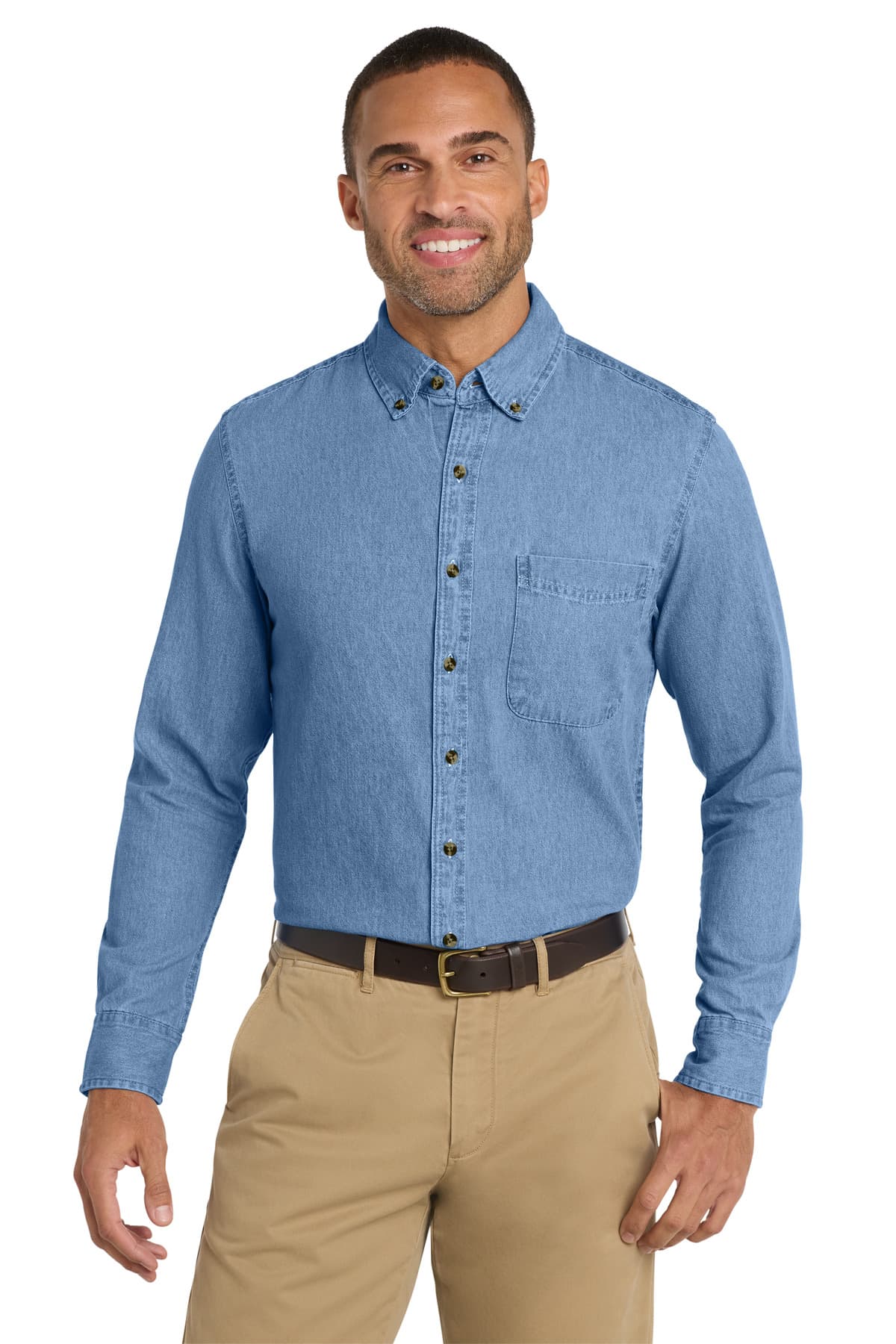 Port & Co ™ Long Sleeve Value Denim Shirt. SP10 thumbnail 4