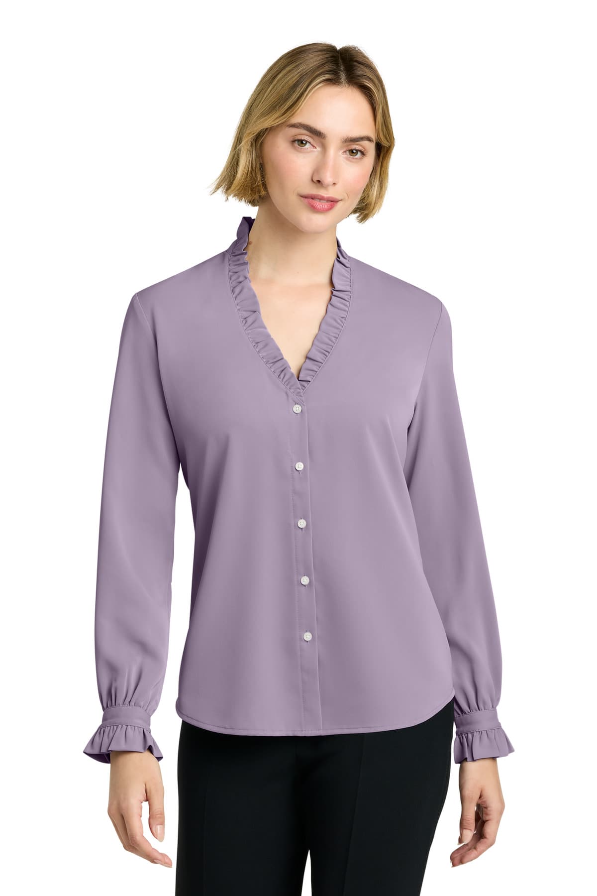 Brooks Brothers ® Women's Long Sleeve Ruffle Collar Blouse BB18011 thumbnail 8