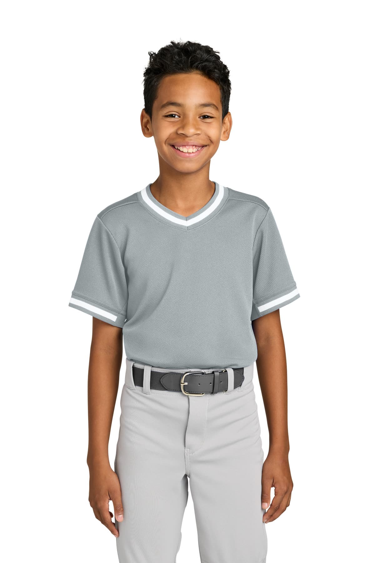 Sport-Tek ® Youth Tough Mesh V-Neck Baseball Jersey YST221 thumbnail 6