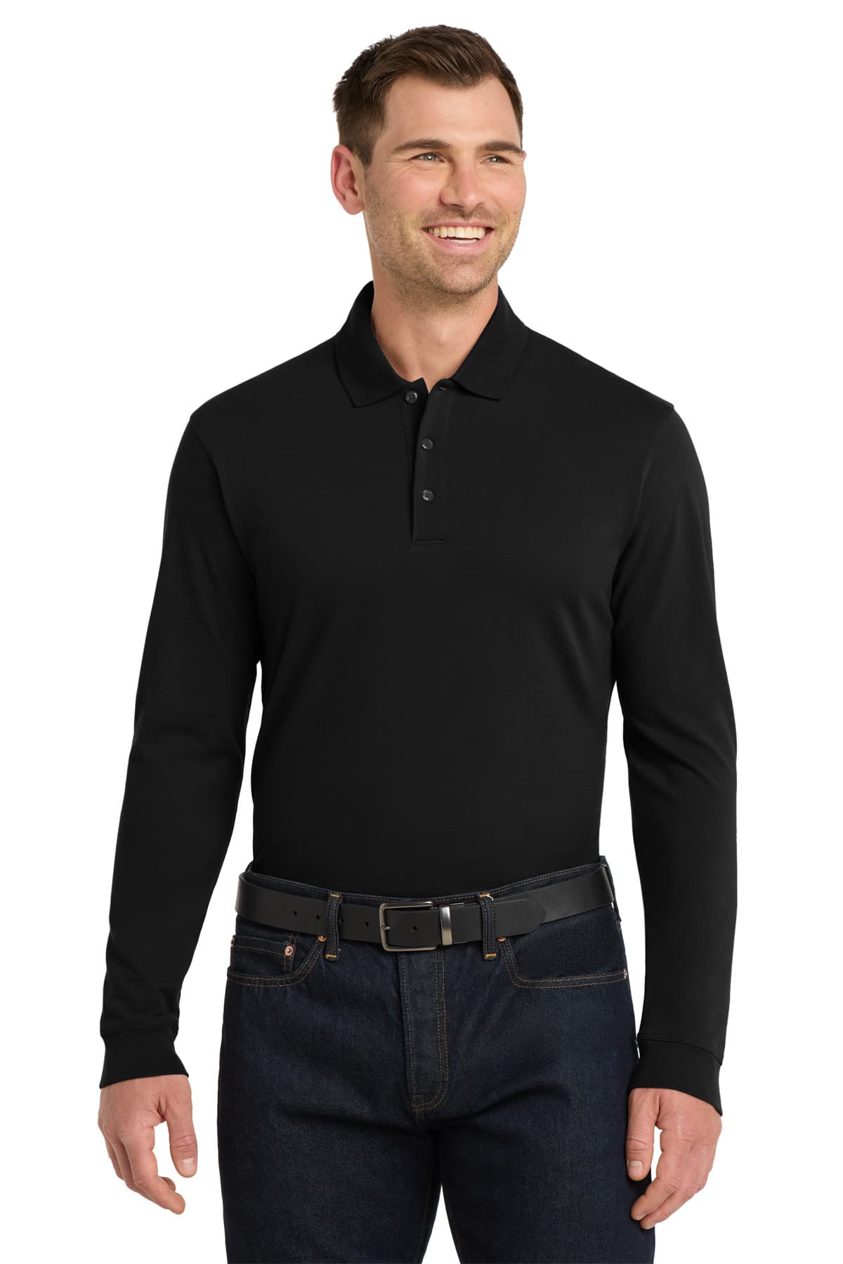Port Authority ® EZCotton ® Long Sleeve Polo. K8000LS thumbnail 4