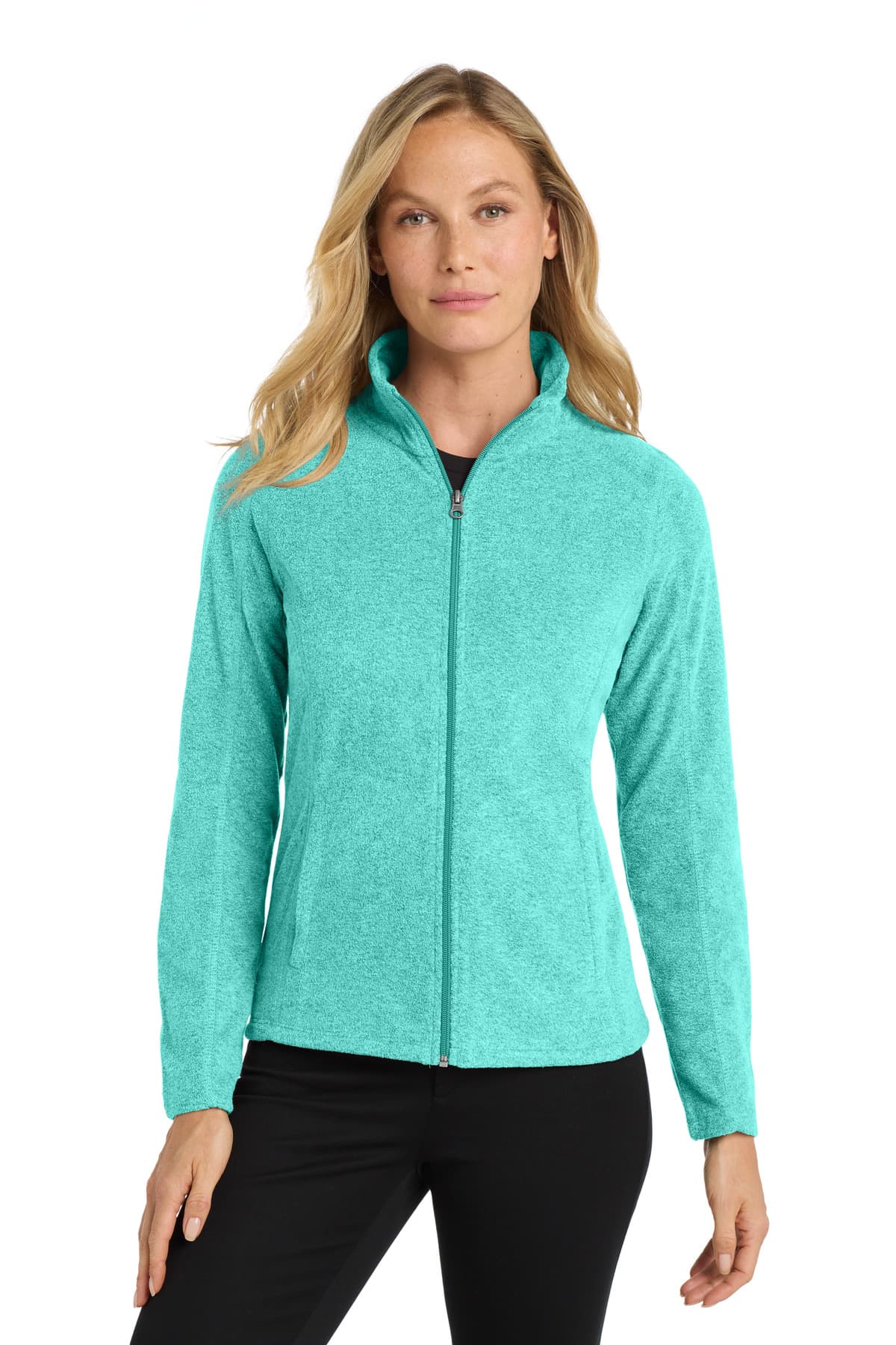Port Authority ® Women's Heather Microfleece Full-Zip Jacket. L235 thumbnail 4
