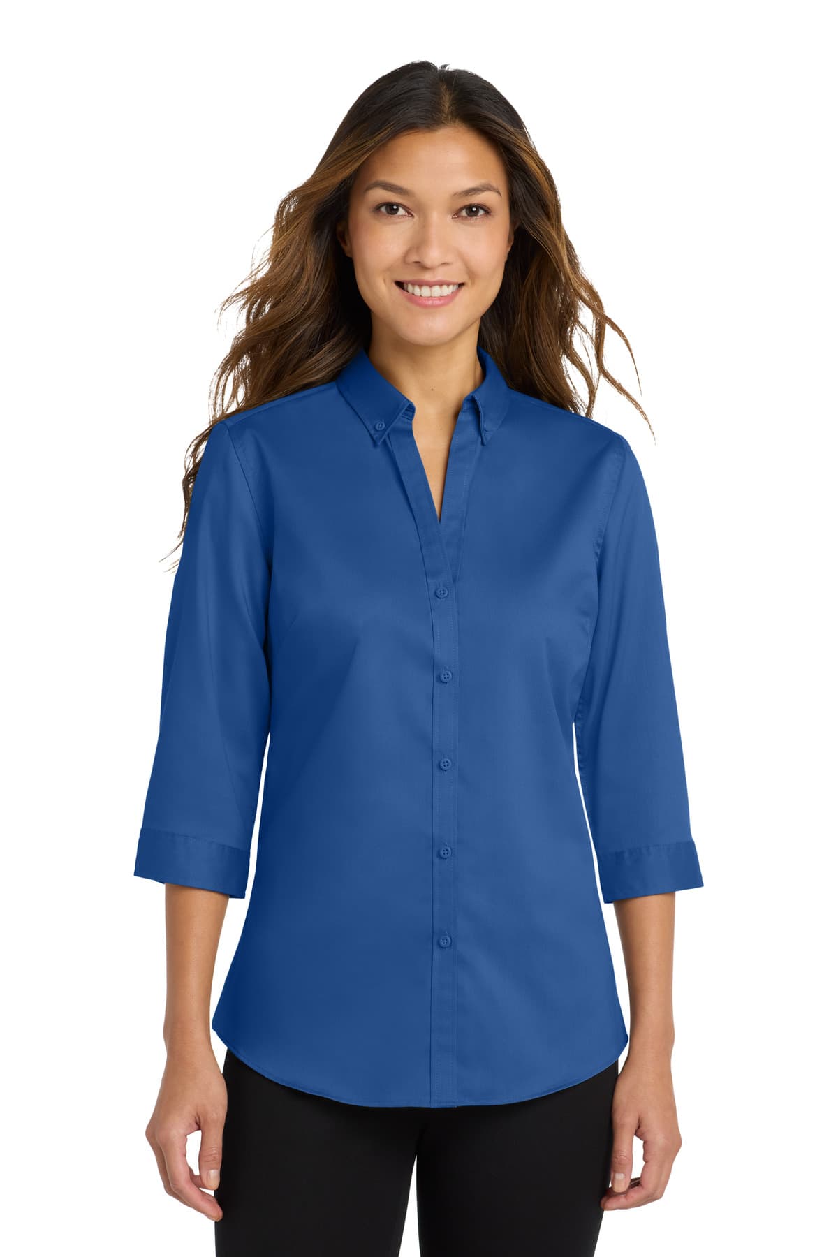 Port Authority ® Women's 3/4-Sleeve SuperPro ™ Twill Shirt. L665 thumbnail 4