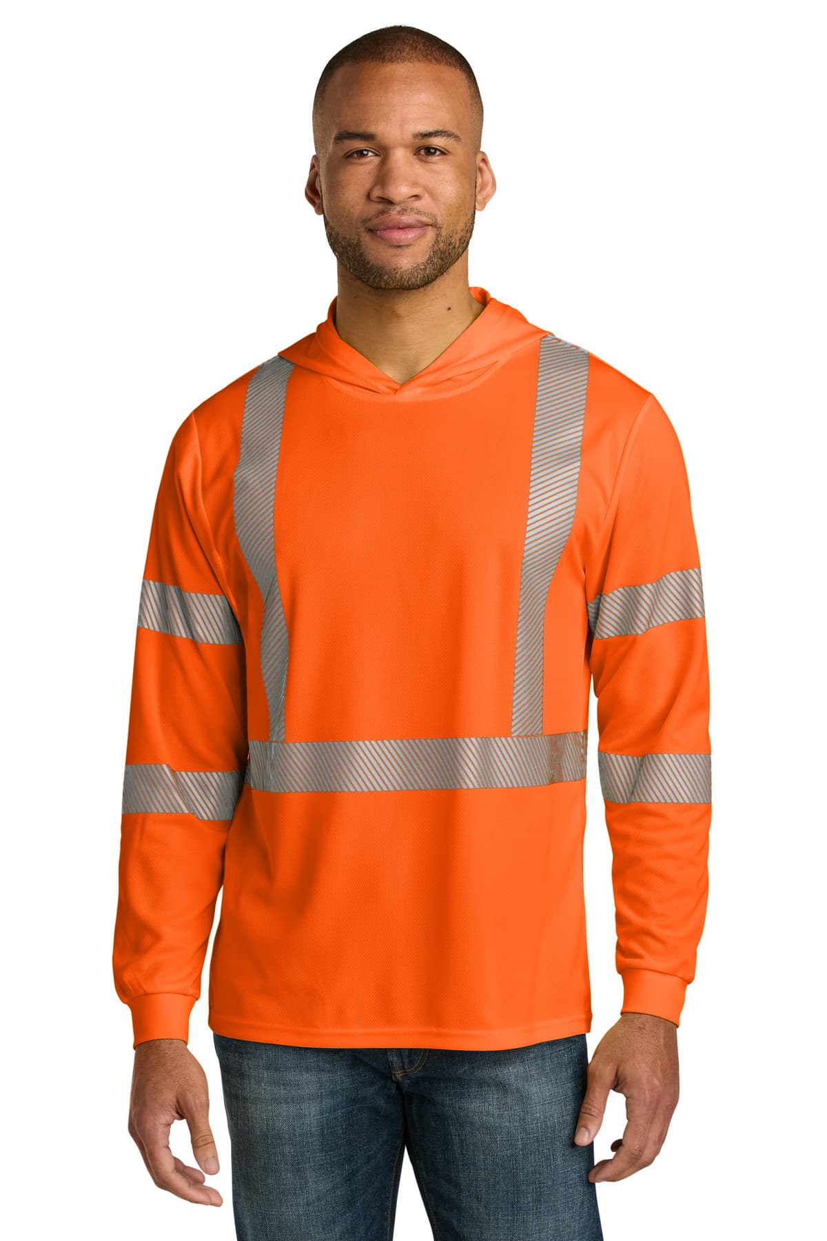 CornerStone ® ANSI 107 Class 3 Long Sleeve Segmented Tape Hooded Tee CS208