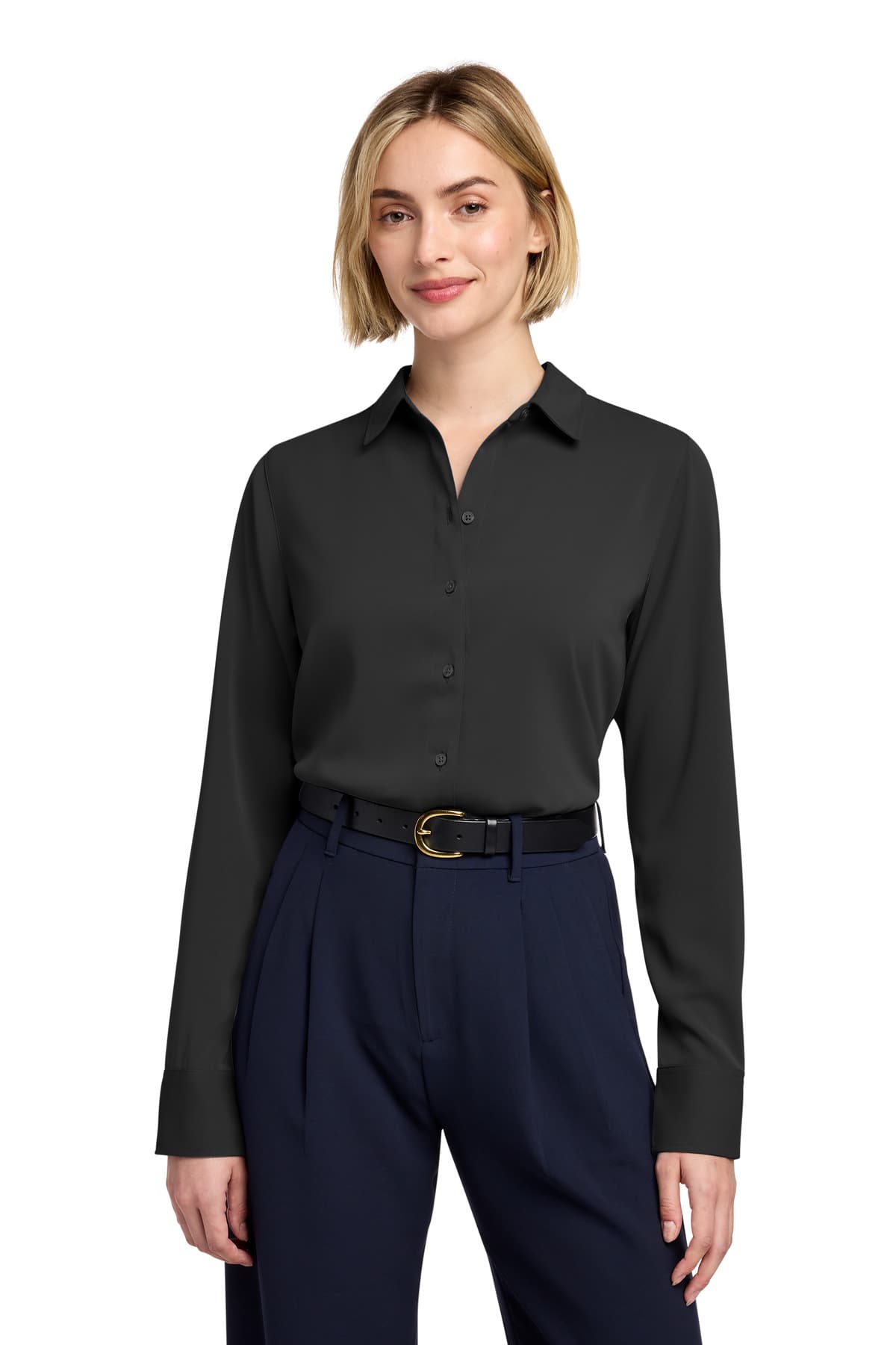 Brooks Brothers ® Women's Full-Button Satin Blouse BB18007 thumbnail 4