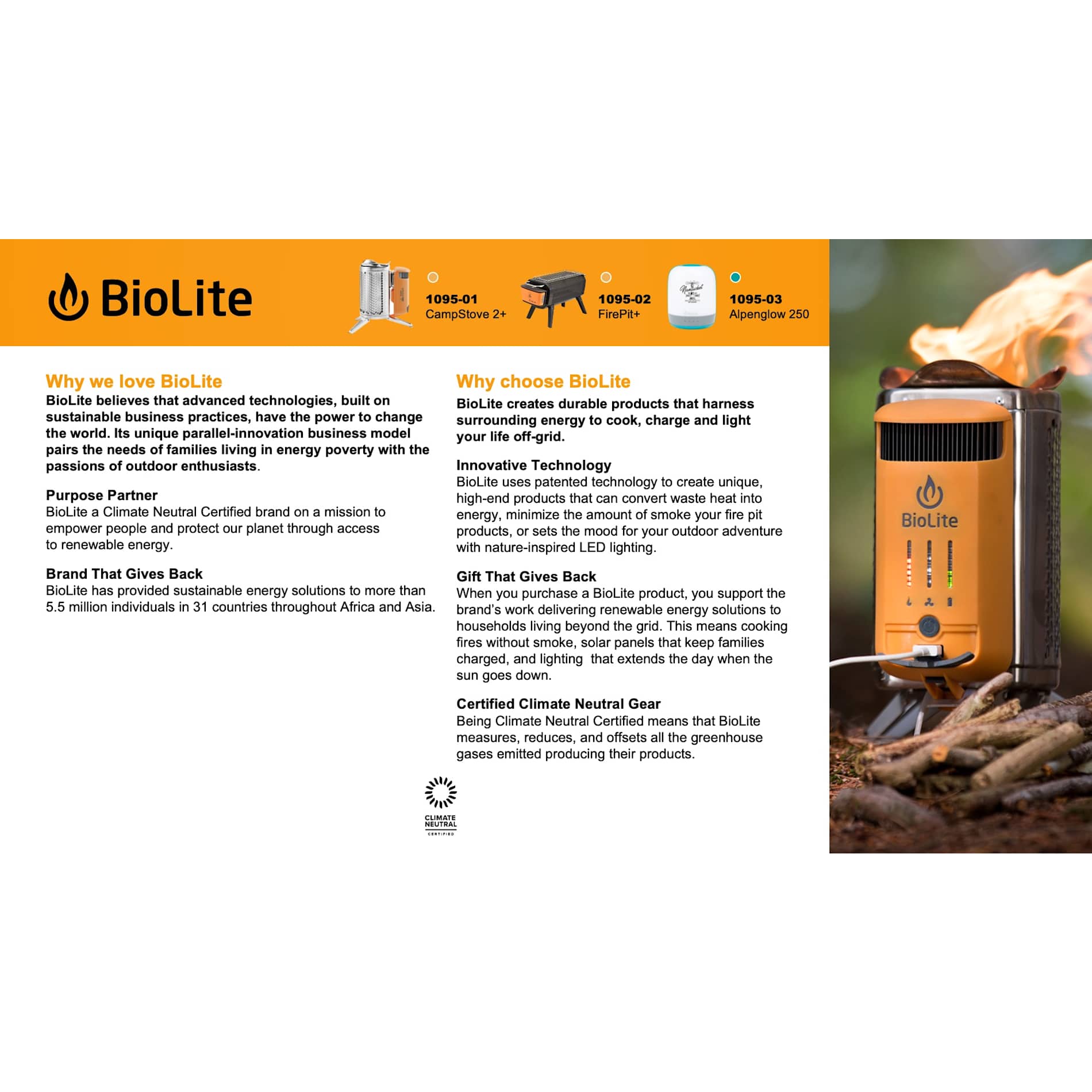 BioLite Alpenglow 250