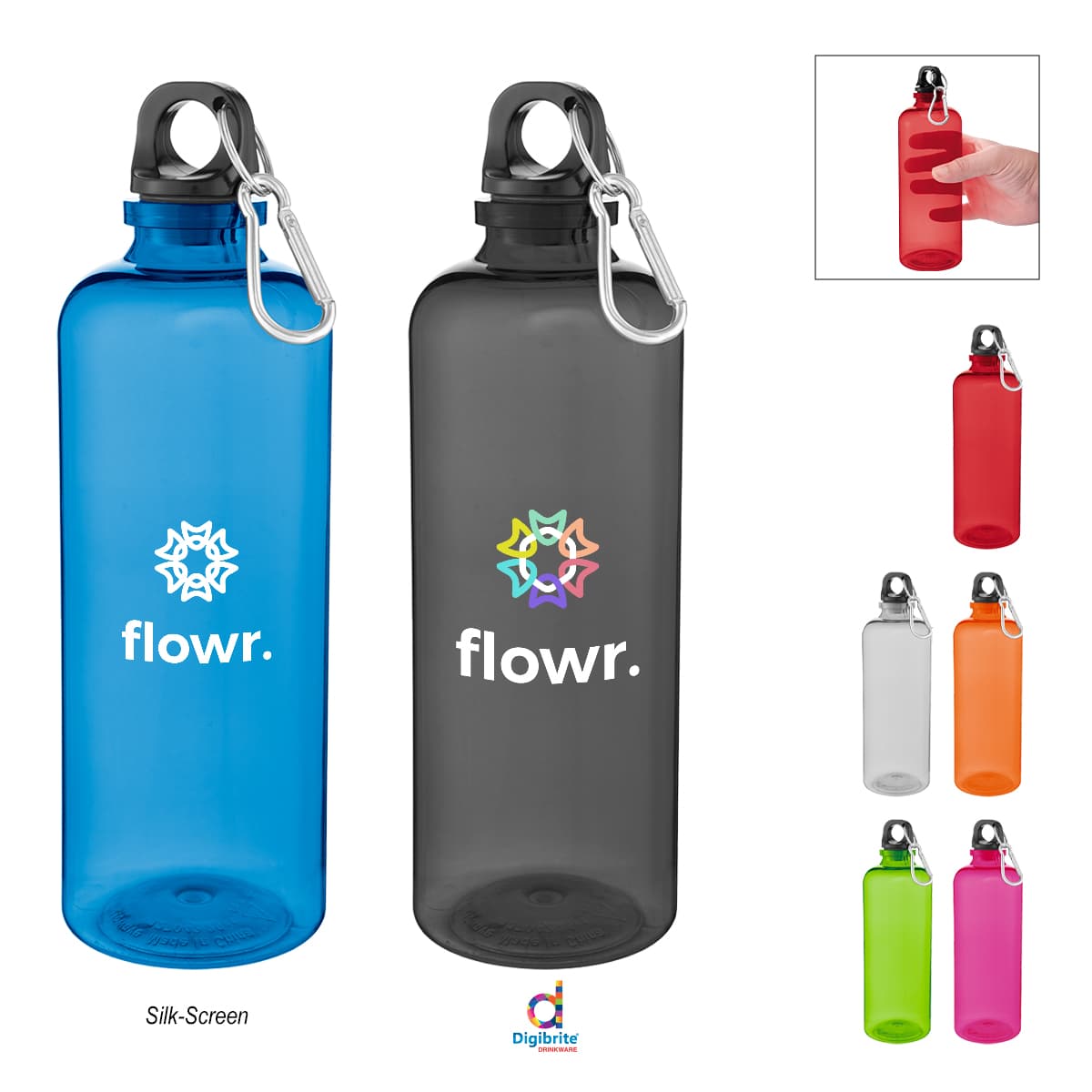 20 Oz. Ormond rPET Bottle With Carabiner Lid