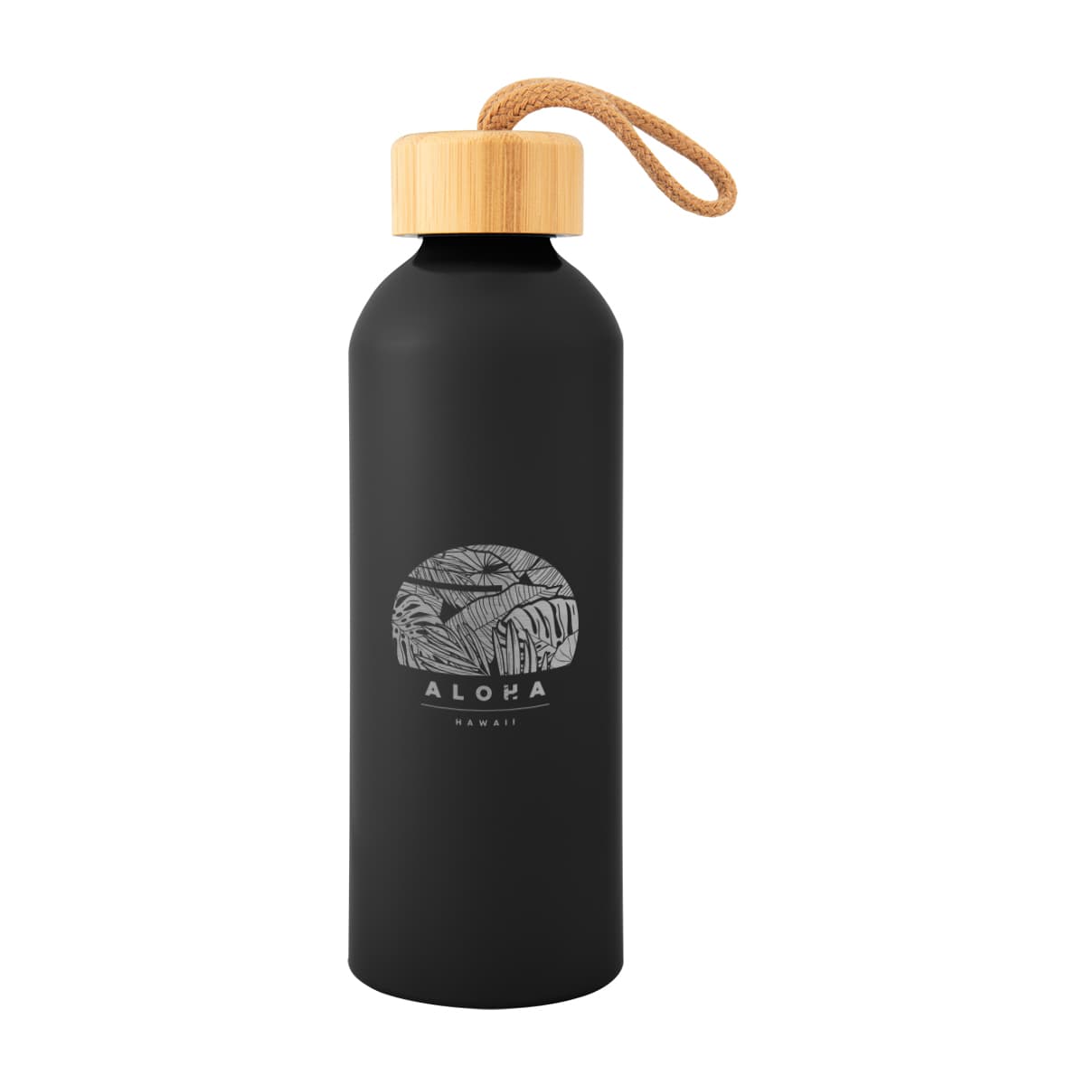 25 Oz. Full Laser Blaire Recycled Aluminum Bottle With Bamboo Lid