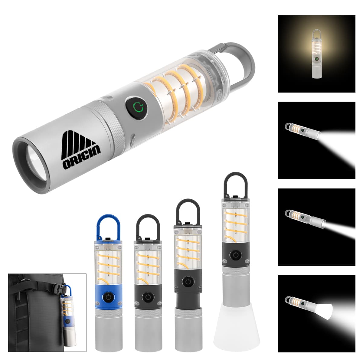 LED Lantern Flashlight With Carabiner