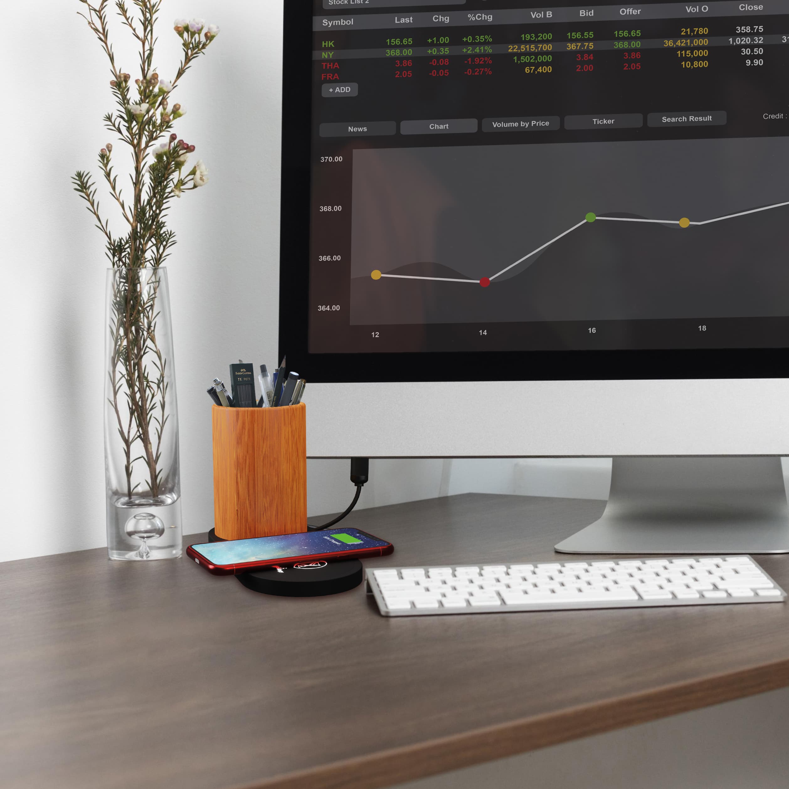 SCX Innovative Design™ Desk Organizer with 10W Charging Base