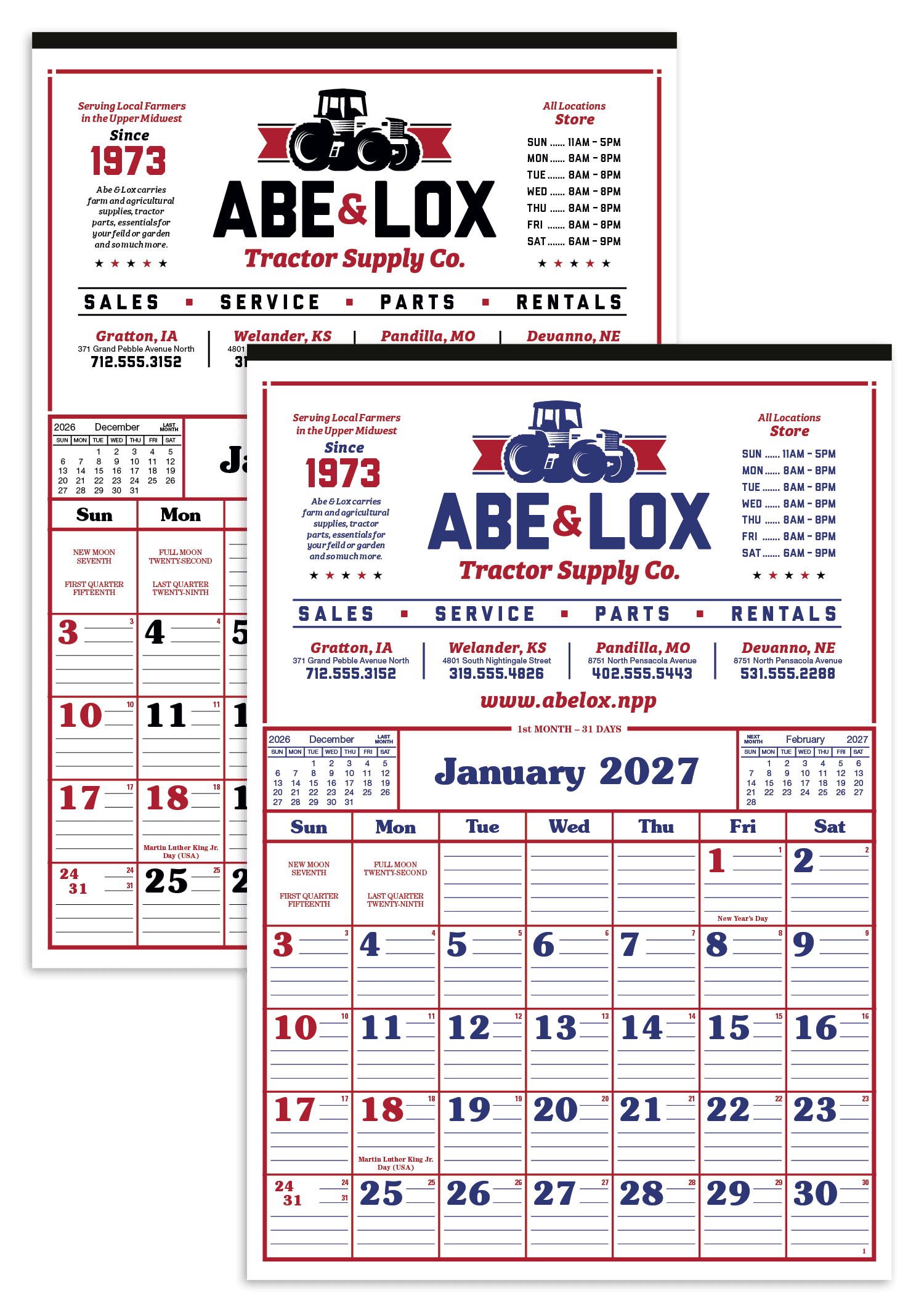 Skinner & Kennedy® Commercial 12-Sheet Calendar