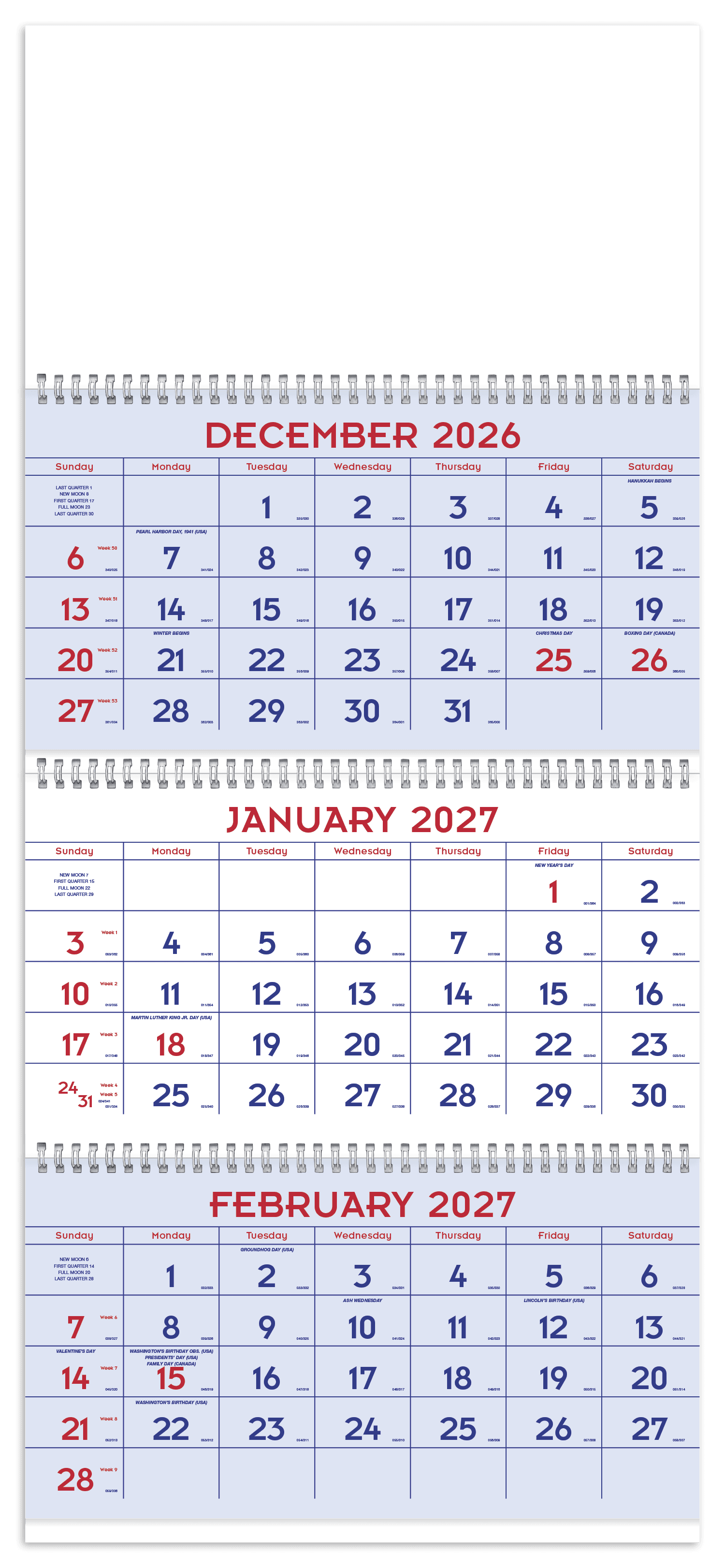 Triumph® Calendars Red & Blue Commercial Planner