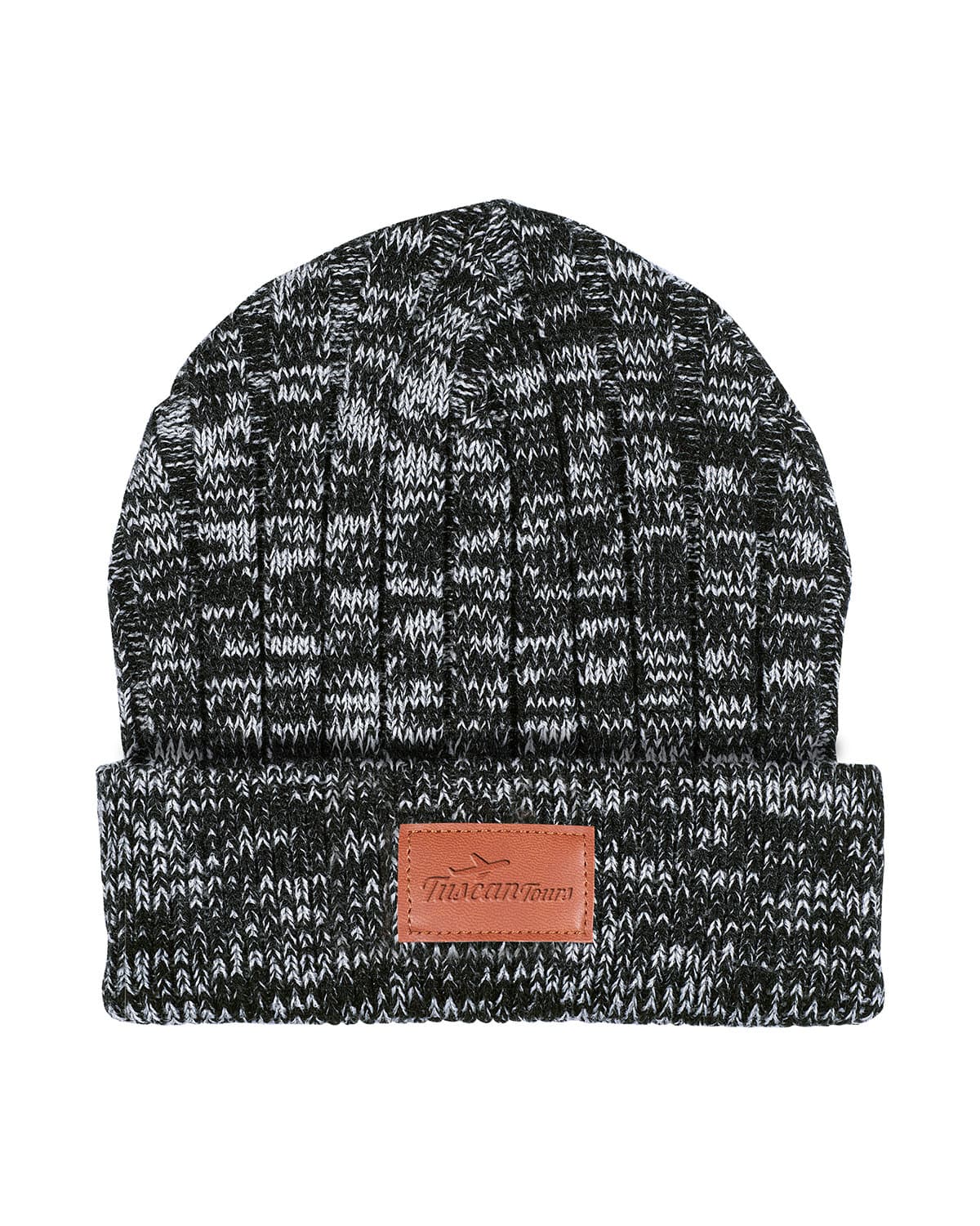 Heathered Knit Cuffed Rib Beanie.