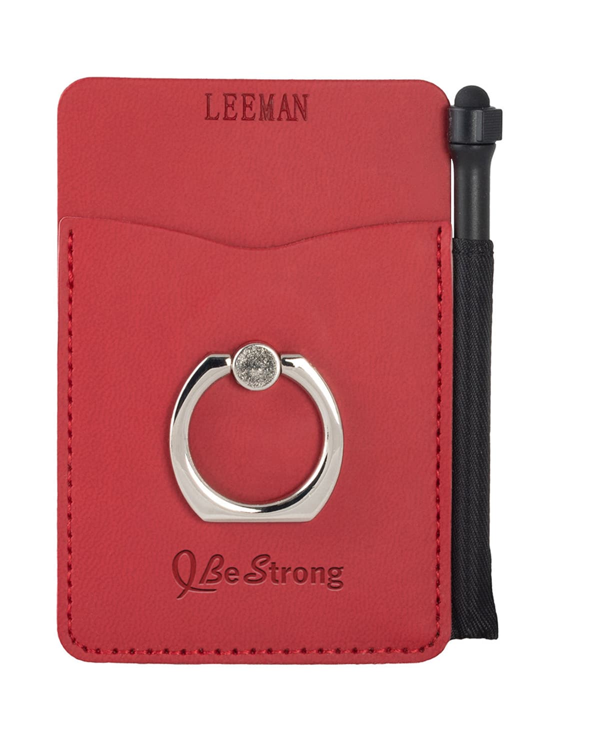 Tuscany Card Holder With Metal Ring Phone Stand And Stylus.